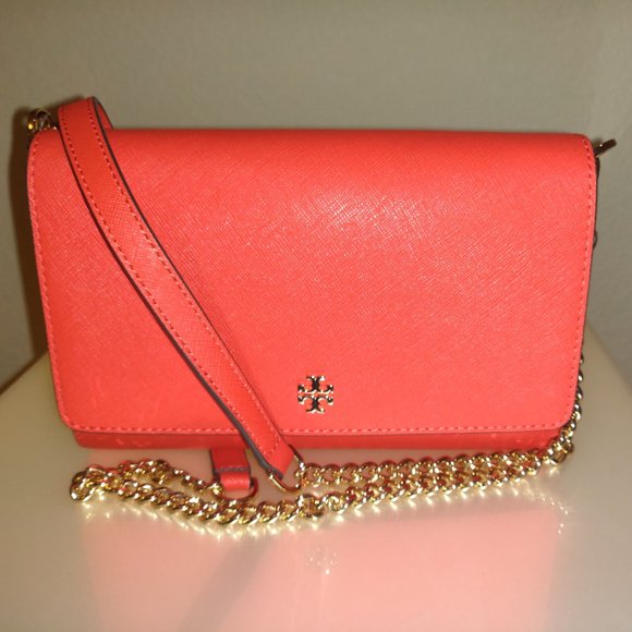 NWT Tory Burch Emerson Chain Wallet Bright Samba - Picture 2 of 7